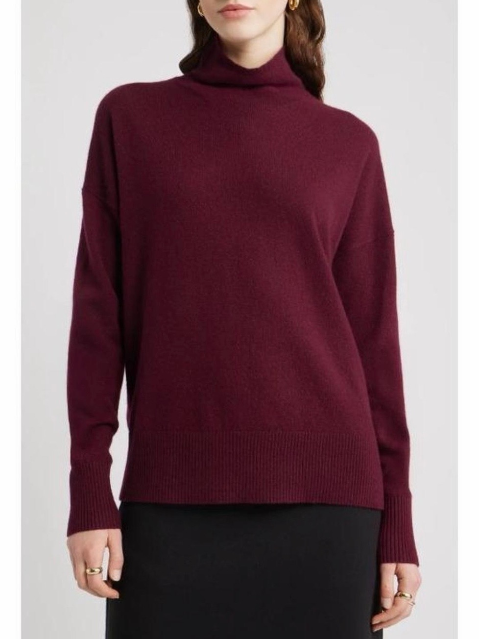 Nordstrom Oversize Cashmere Turtleneck Sweater
